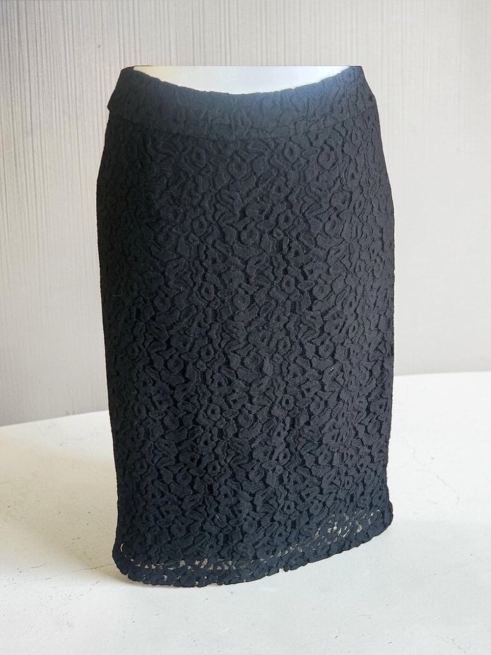 Coldwater Creek Black Lace Pencil Straight Skirt Size 6